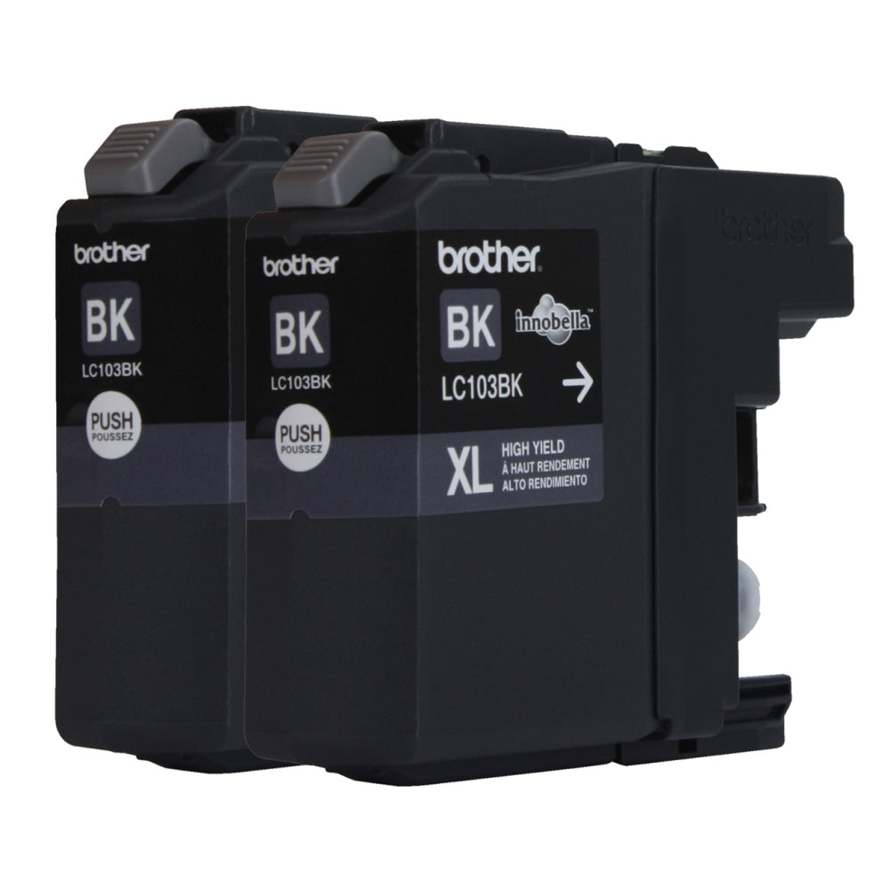 Brother LC103 Black High-Yield Ink Cartridges, Pack Of 2, LC1032PKS