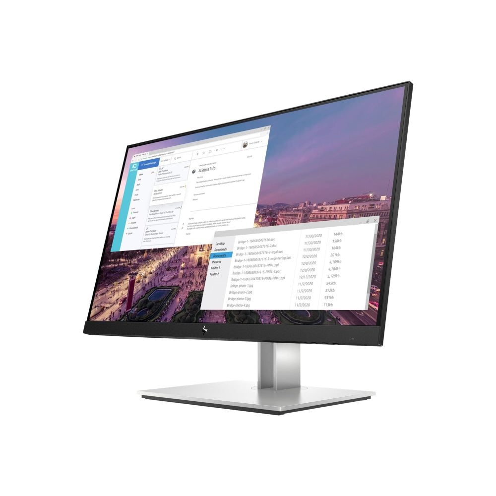 HP E23 G4 - E-Series - LED monitor - 23in - 1920 x 1080 Full HD (1080p) @ 60 Hz - IPS - 250 cd/m2 - 1000:1 - 5 ms - HDMI, VGA, DisplayPort - black, silver