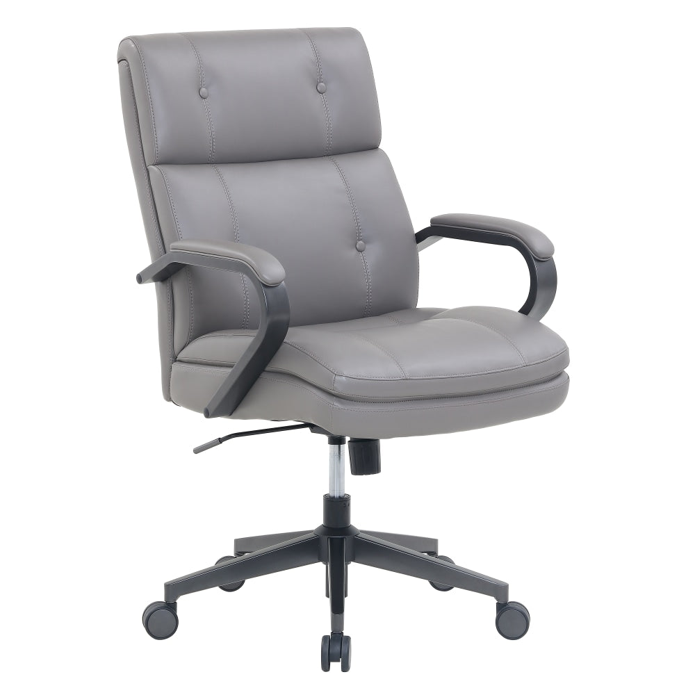 Serta SitTrue Belterra Faux Leather Mid-Back Manager Chair, Gray