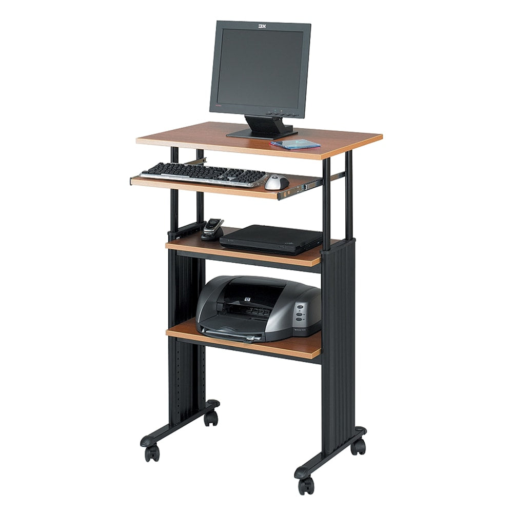 Safco Muv Stand-up Adjustable Height Desk Workstation, 49inH x 22inW x 29inD, Cherry