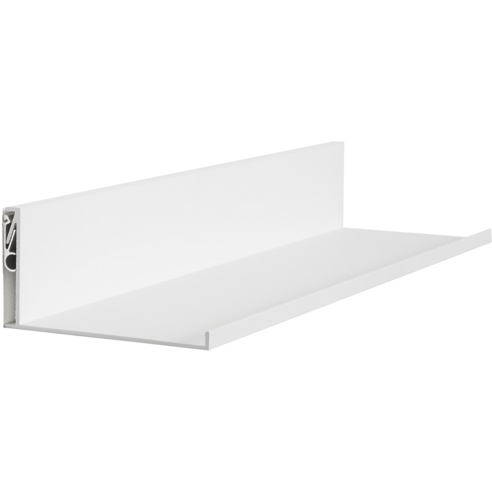 Hangman 18-Inch No-Stud Floating Shelf (White Powder Coat) - 2.5in Height x 17.9in Width x 4.6in Depth x 4.6in Length - Durable, Rust Proof, Damage Resistant, Sturdy, Easy to Clean - White - Aluminum