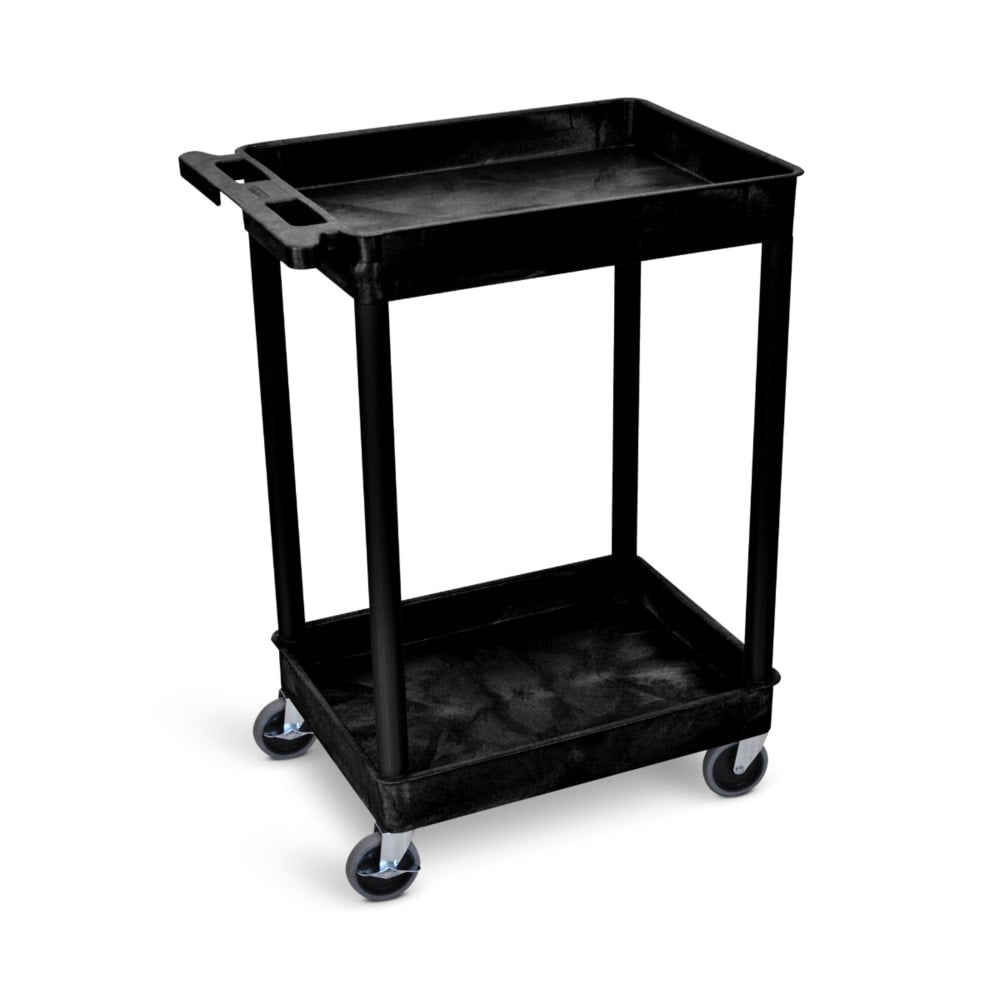 Luxor Plastic Tub Cart, 34 1/4inH x 24inW x 18inD, Black