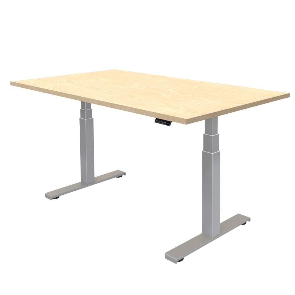 Fellowes Cambio 60inW Height-Adjustable Computer Desk, Maple