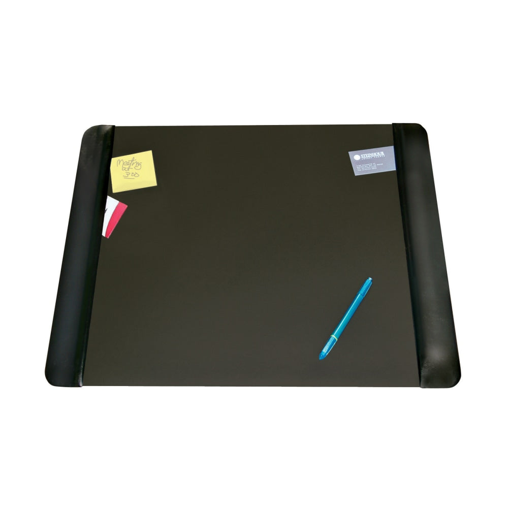 Artistic Matte Black Executive Desk Pad - Rectangular - 24in Width x 19in Depth - Foam - Vinyl - Black