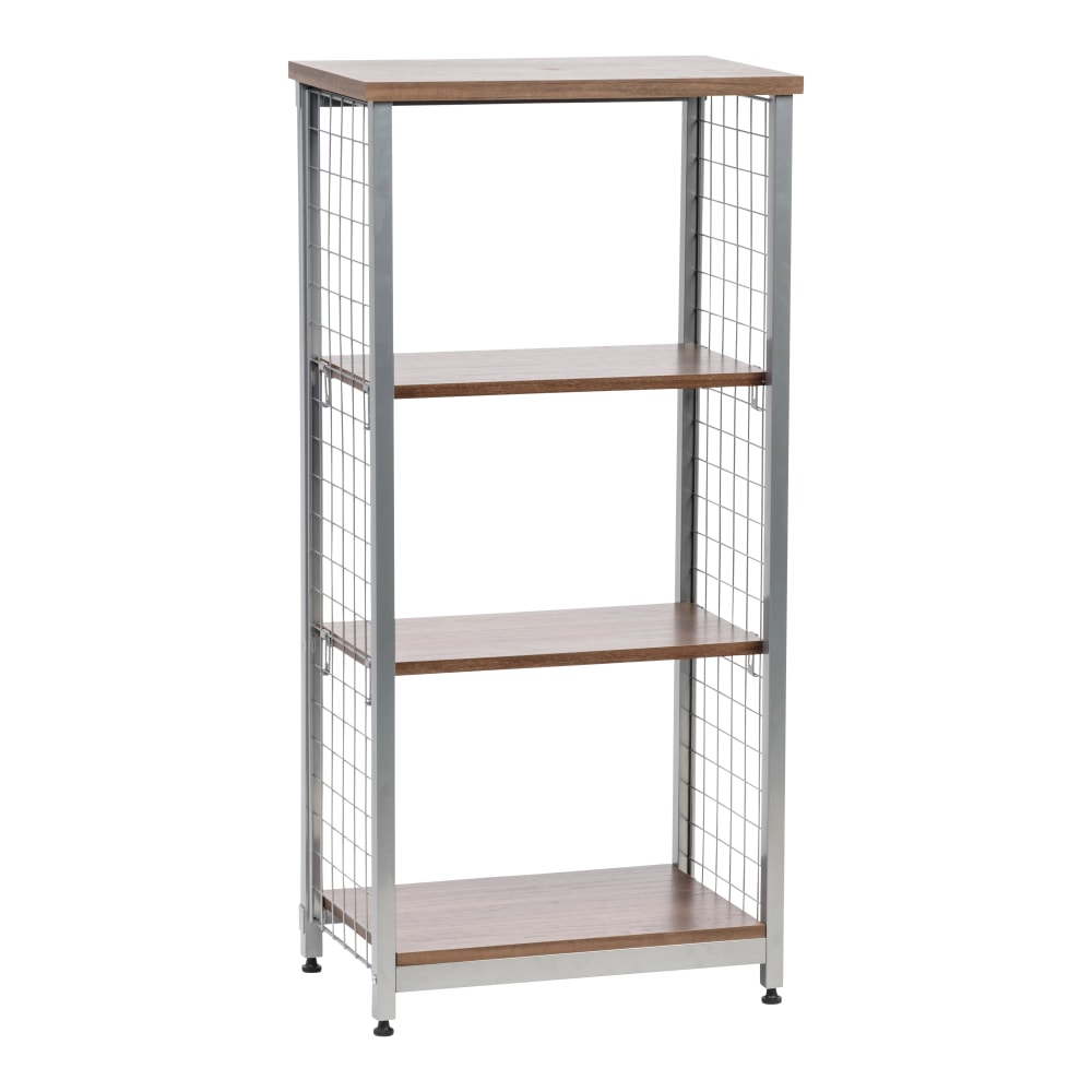 IRIS 48inH 3-Tier Mesh Open-Shelf, Brown