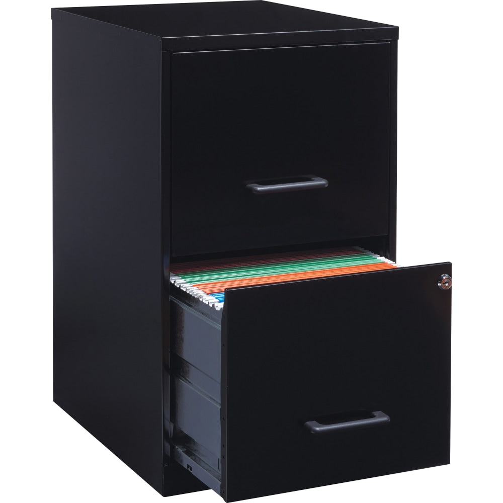 NuSparc 18inD Vertical 2-Drawer File Cabinet, Black