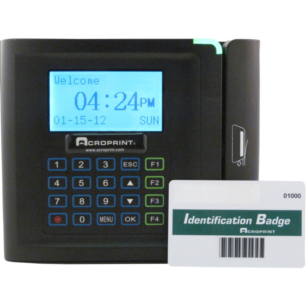 timeQplus Ethernet Time Clock With Barcode System, 250 Employees, 9.25in x 10.75in x 3.75in, Black