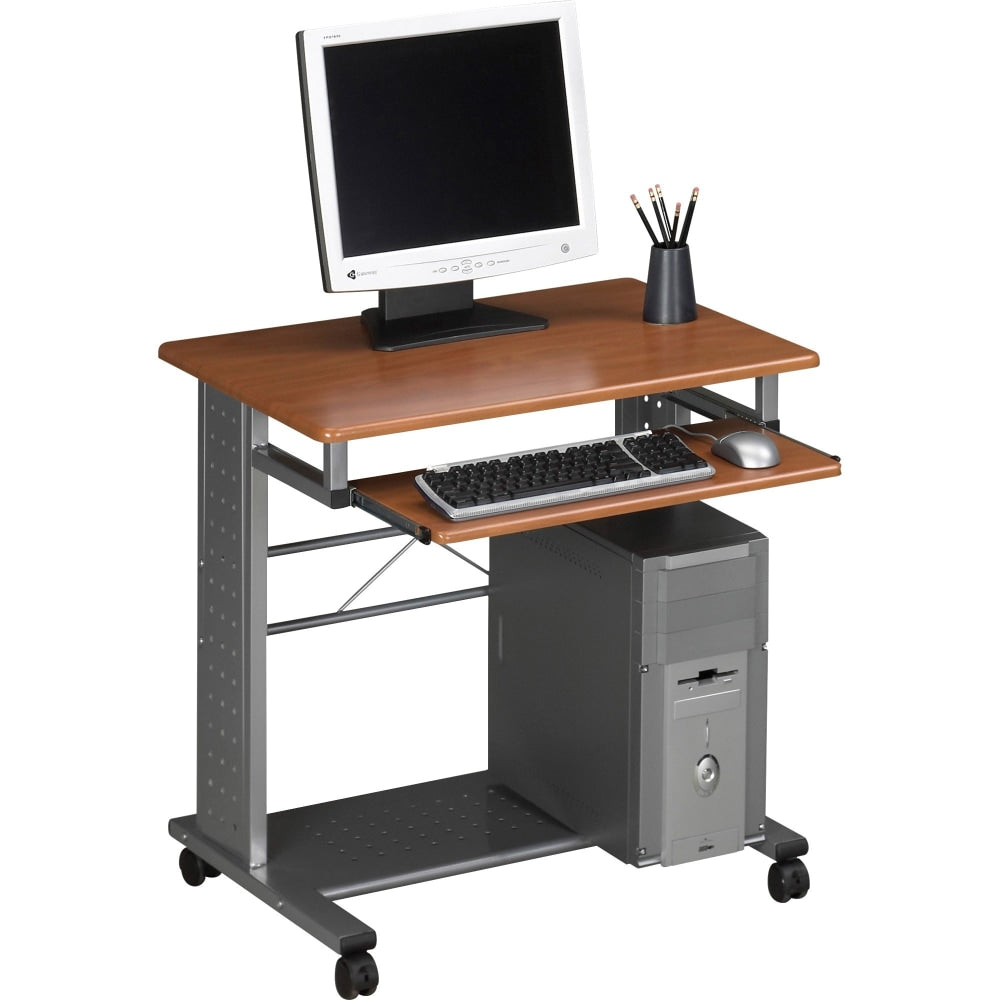 Eastwinds Empire Mobile PC Workstation, 29-3/4inH x 23-1/2inW x 29-3/4inD, Medium Cherry/Metallic Gray