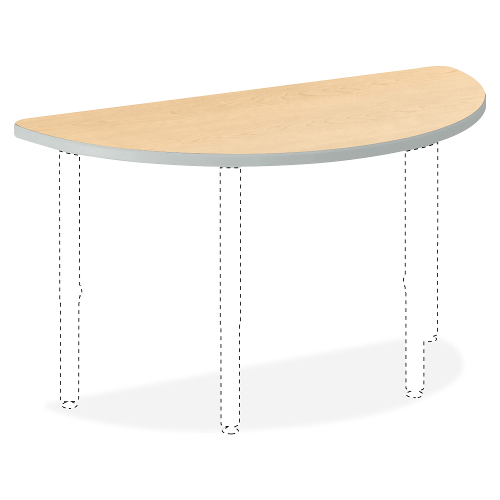 HON Build Half-Round Table Top, 1 3/16inH x 60inW x 30inD, Natural Maple