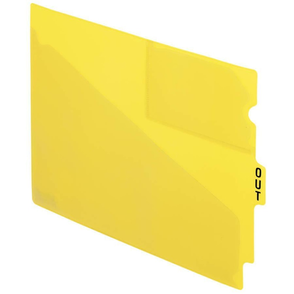 Esselte Recycled Colored Vinyl Out Guides - 1 Printed Tab(s) - Message - OUT - 12.8in Divider Width x 9.50in Divider Length - Yellow Vinyl Divider - 50 / Box