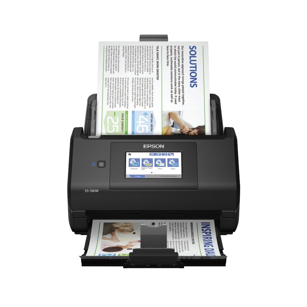 Epson WorkForce ES-580W Wireless Duplex Touchscreen Desktop Color Document Scanner with Auto Document Feeder