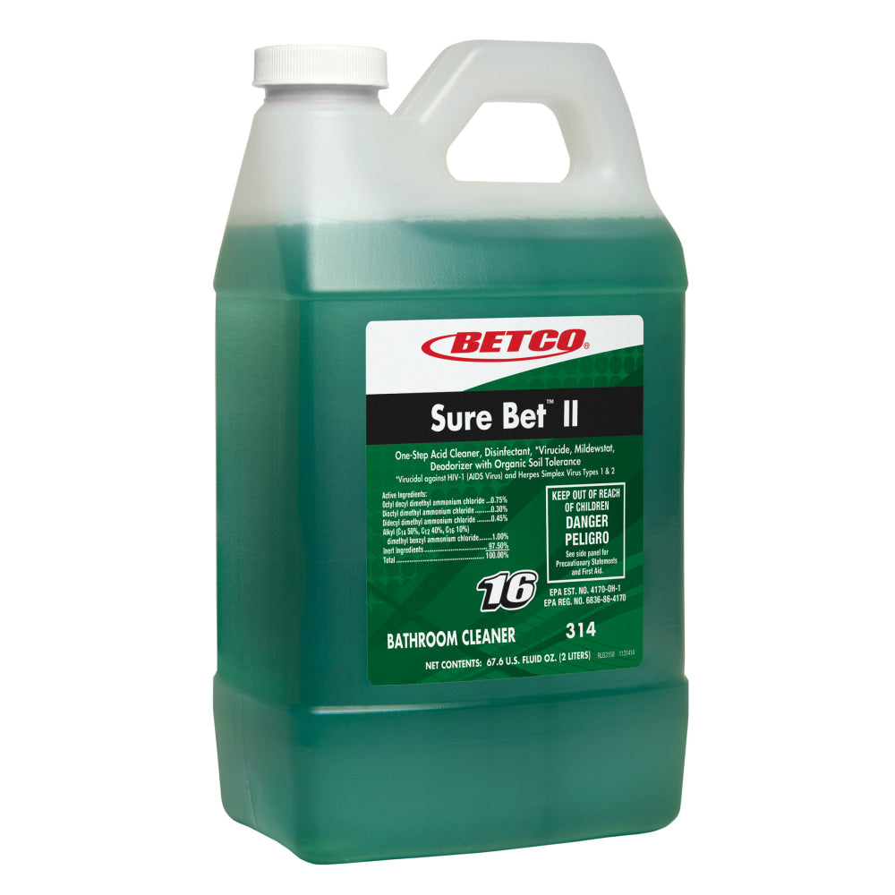 Betco Sure Bet II Multipurpose Cleaner, Citrus Scent, 67.63 Oz Bottle, Case Of 4