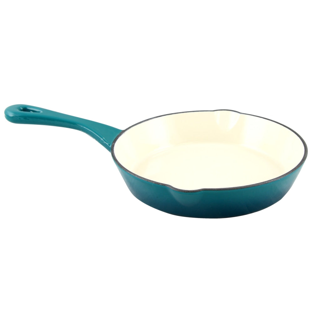 Crock-Pot Artisan Enameled Cast Iron Skillet, 8in, Teal Ombre