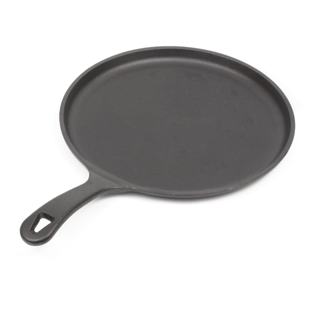 Commercial Chef 10-1/2in Round Cast Iron Griddle Pan, Black