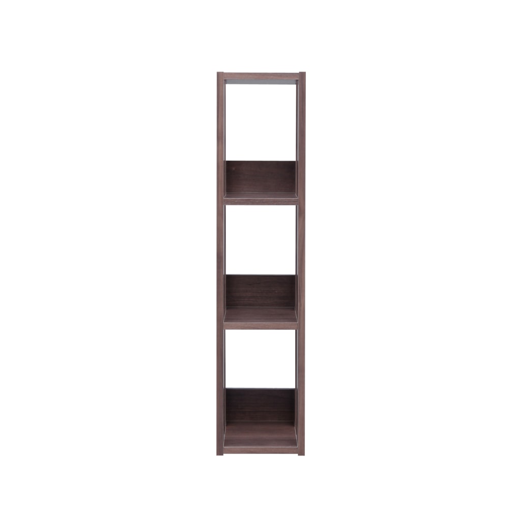 IRIS Mado 35inH 3-Shelf Slim Open Shelving Unit, Brown