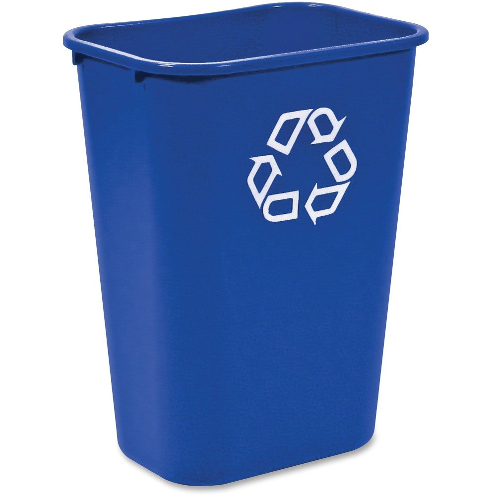 Rubbermaid Commercial Slim Jim Rectangular Plastic Recycling Container, 10.3 Gallons, Blue