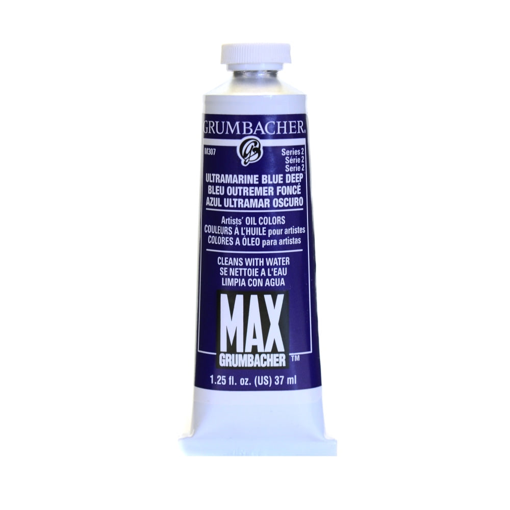 Grumbacher Max Water Miscible Oil Colors, 1.25 Oz, Ultramarine Blue Deep, Pack Of 2