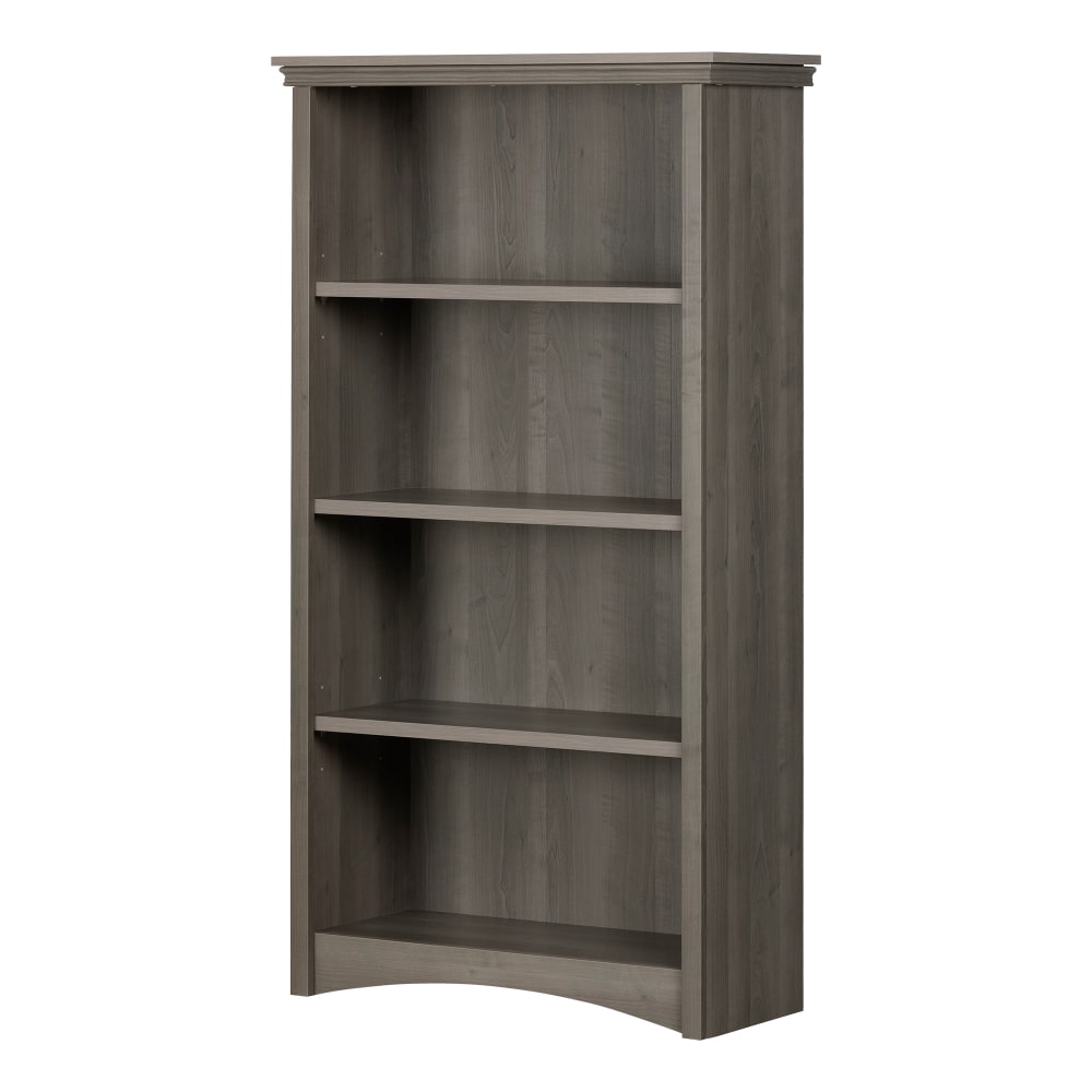 South Shore Artwork 57-3/4inH 4-Shelf Bookcase, Gray Maple