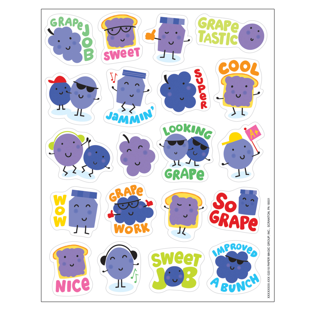 Eureka Scented Stickers, Grape, 80 Stickers Per Pack, Set Of 6 Packs