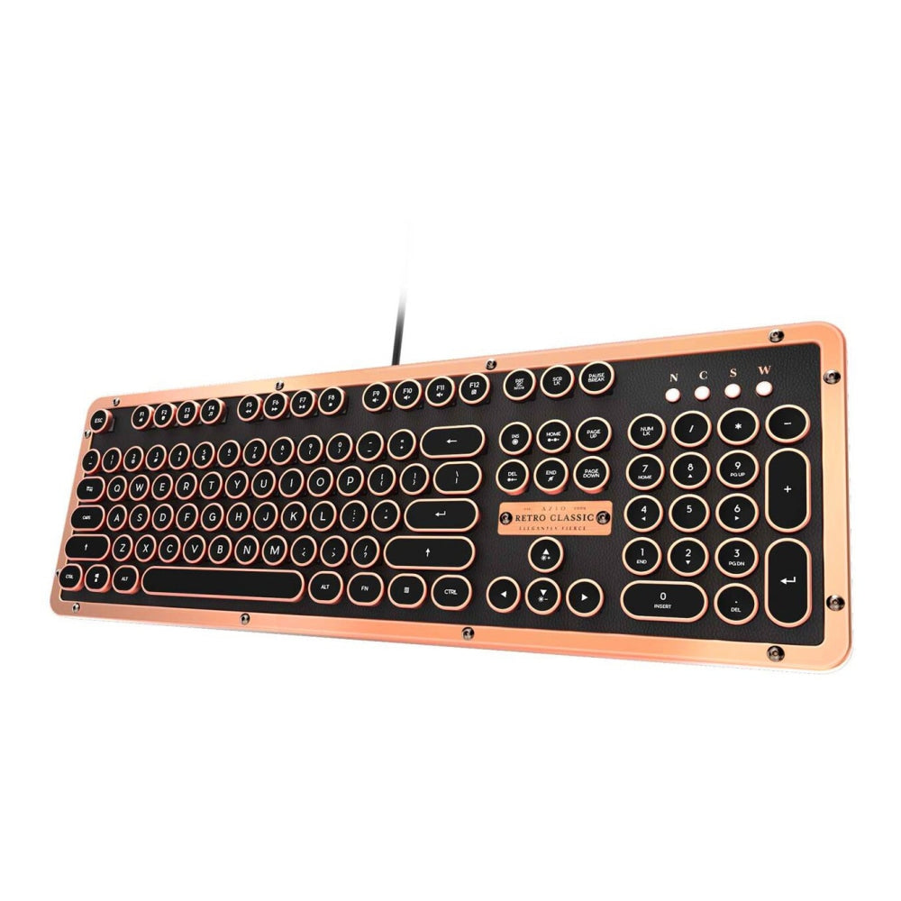 Azio Retro Classic Vintage Typewriter Mechanical USB Keyboard, Artisan, MK-RETRO-L-03-US