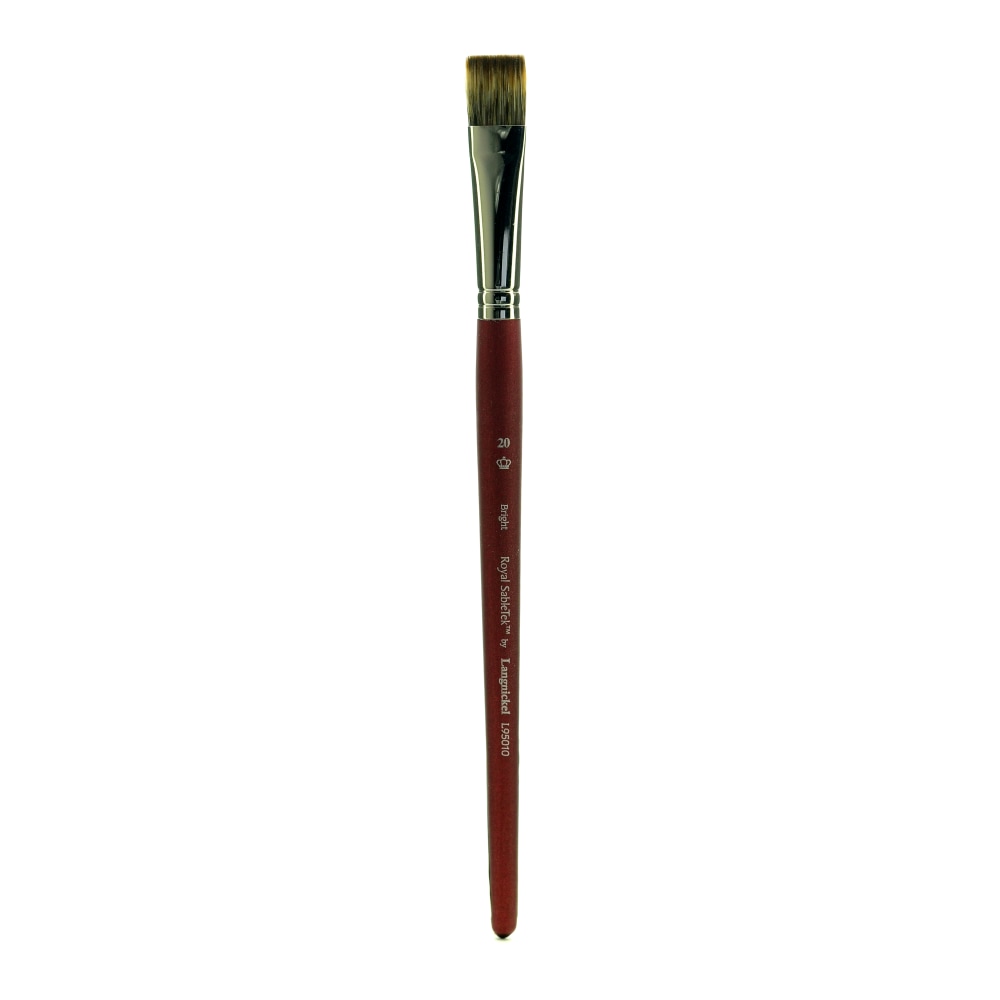 Royal & Langnickel Sabletek Short-Handle Paint Brush, L95010, Size 20, Bright Bristle, Dark Brown