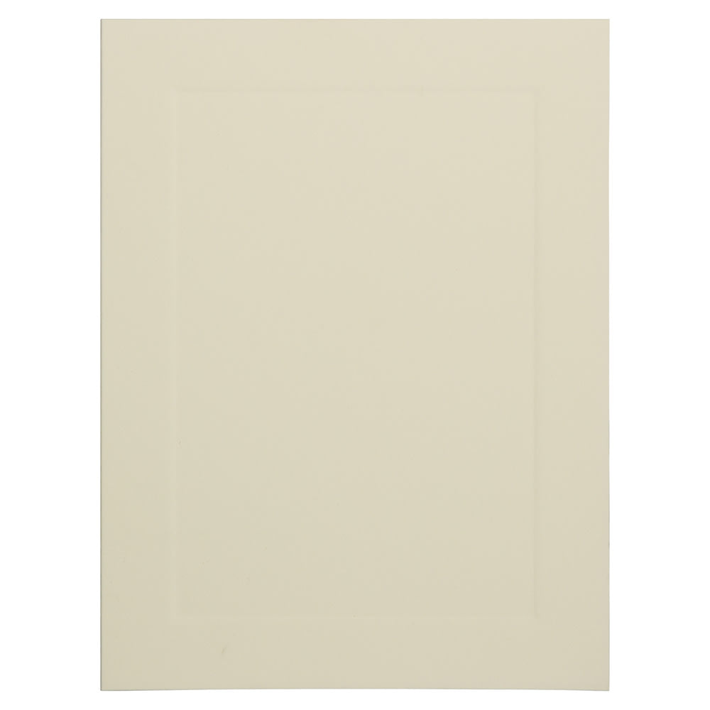 JAM Paper Note Cards, Fold-Over, Panel Border, 4 5/8in x 6 1/4in, Ivory, Pack Of 25