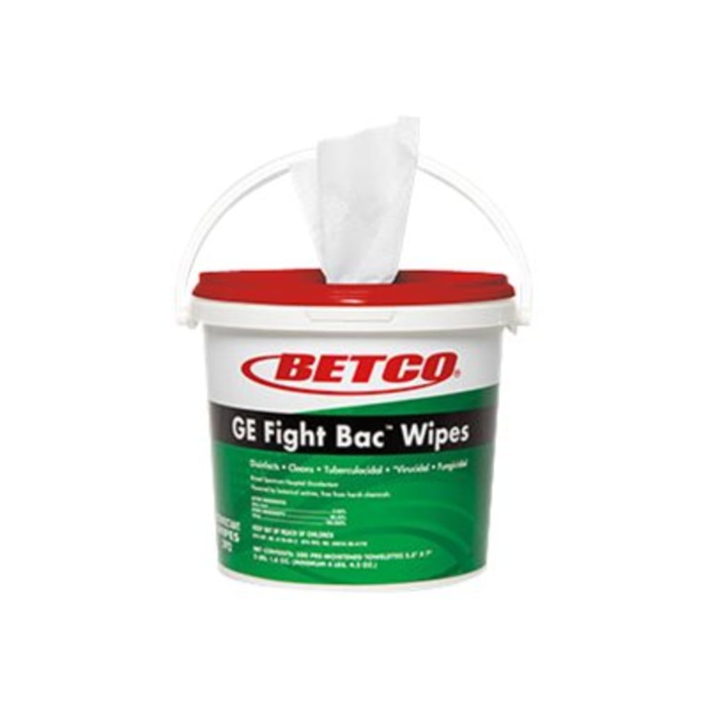 Betco GE Fight Bac Disinfectant Wipes, Bucket Of 500, Case of 4 Buckets