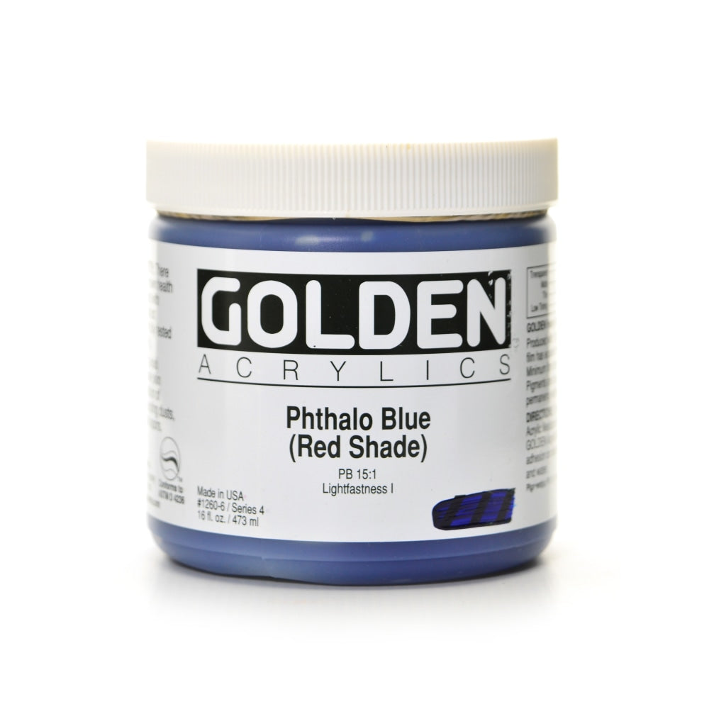 Golden Heavy Body Acrylic Paint, 16 Oz, Phthalo Blue/Red Shade