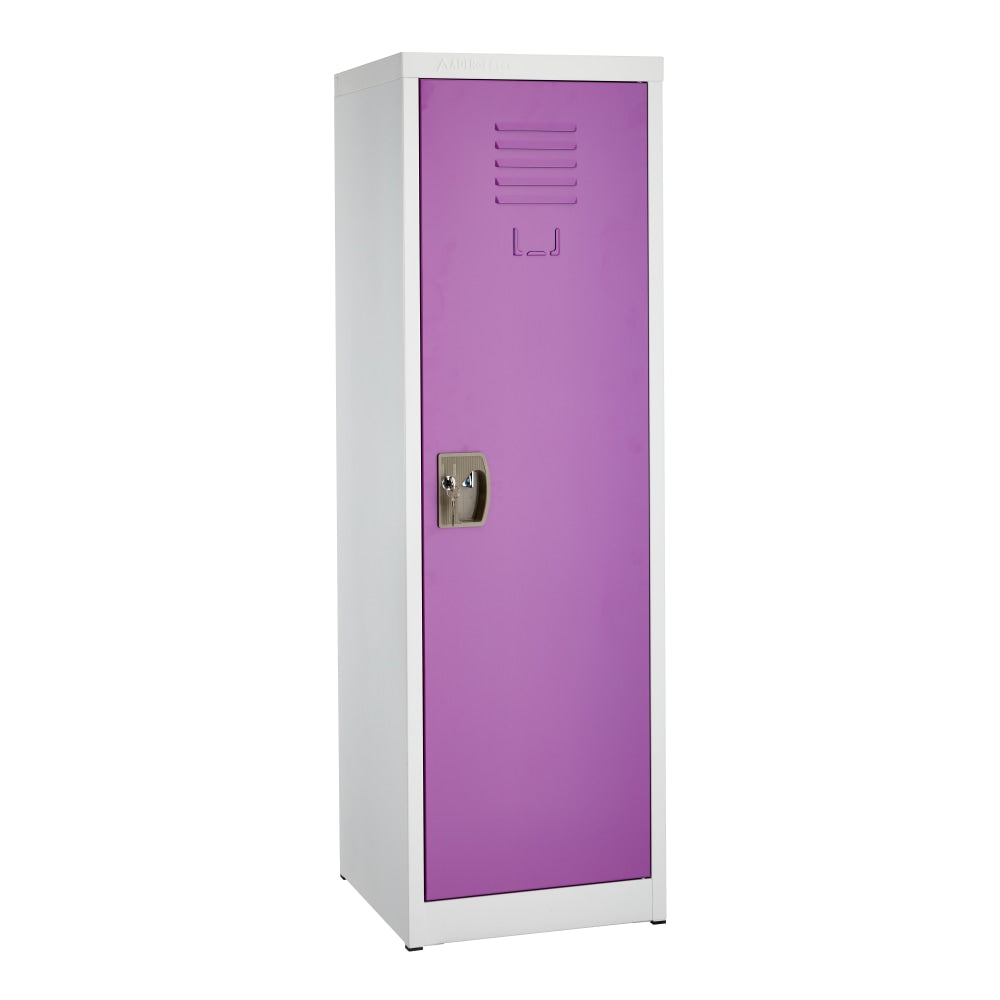 Alpine Kids' 1-Tier Steel Locker, 48inH x 15inW x 15inD, Purple