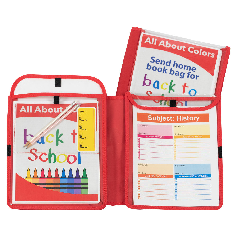 C-Line Classroom Connector School-To-Home Folders, 9in x 12in, Red, Pack Of 24 Folders