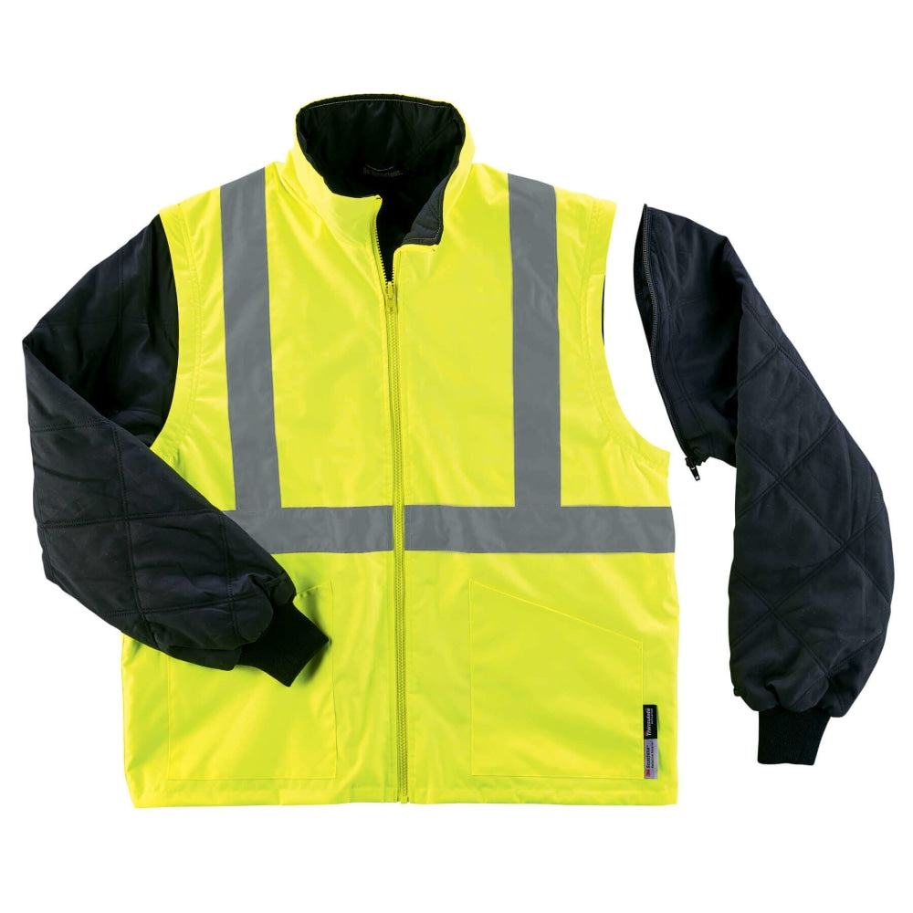 Ergodyne GloWear 8385 Type R Class 3 High-Visibility 4-In-1 Jacket, 4X, Lime