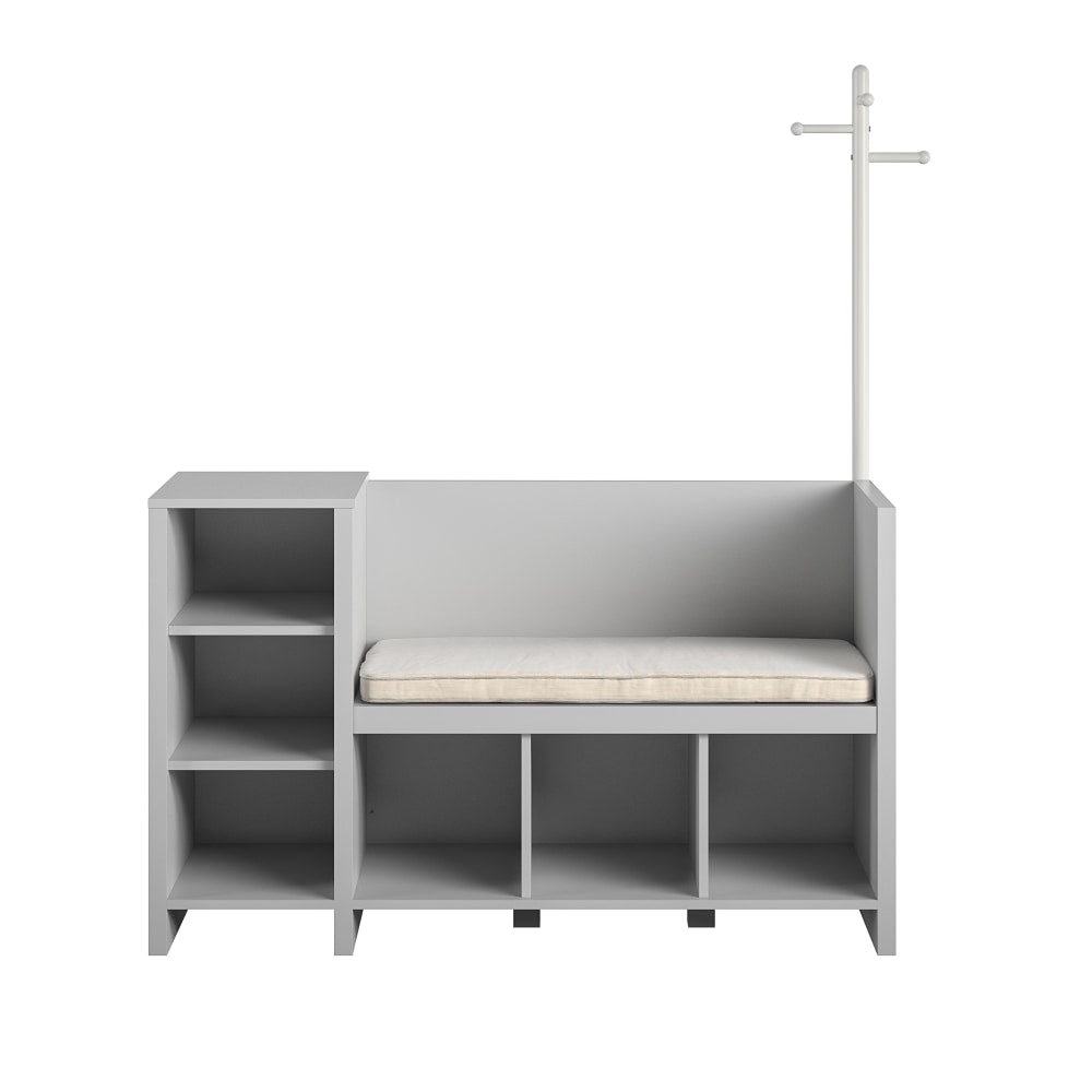 Ameriwood Home Tyler Storage Bench And Coat Rack, Gray