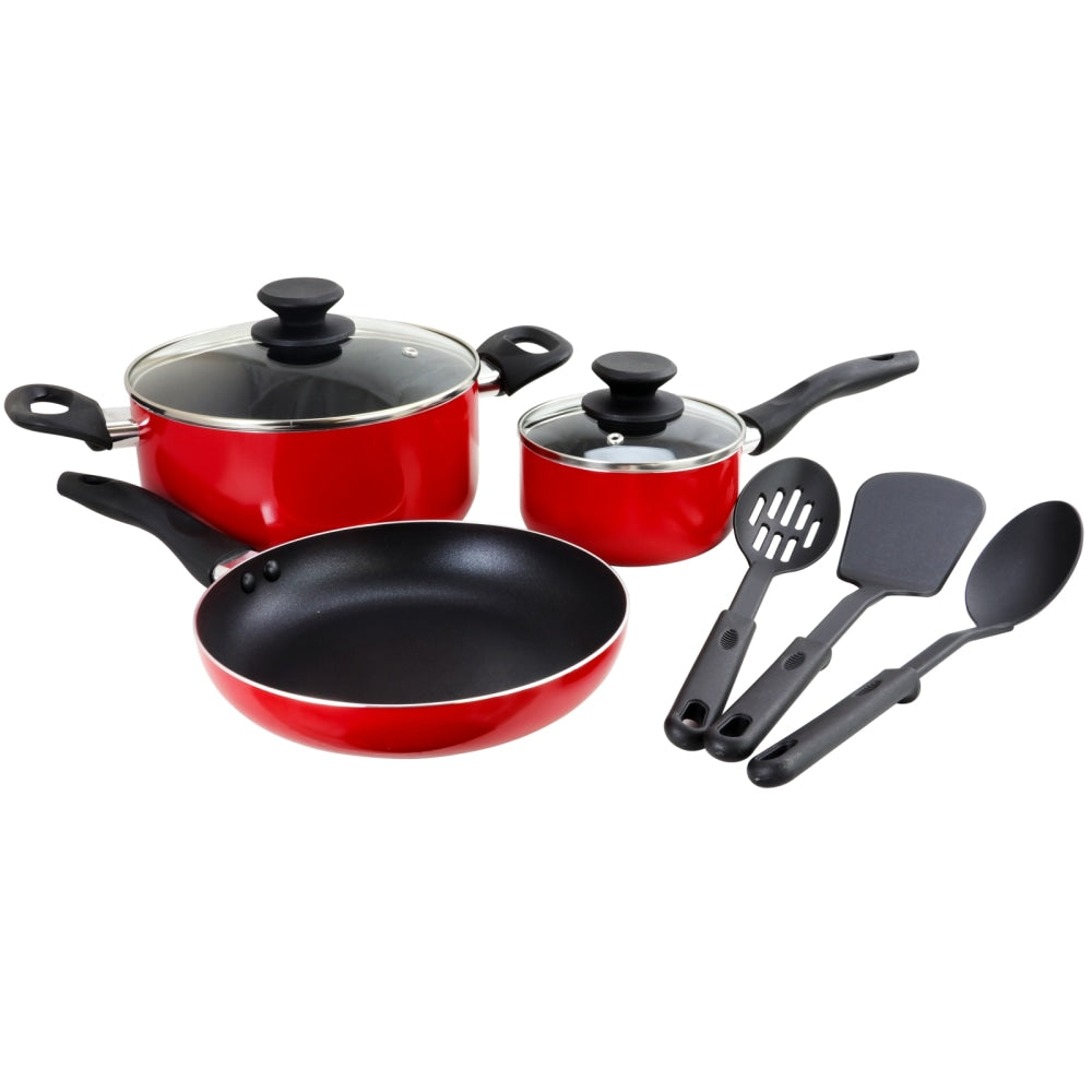 Gibson Home Palmer 8-Piece Cookware Set, Red