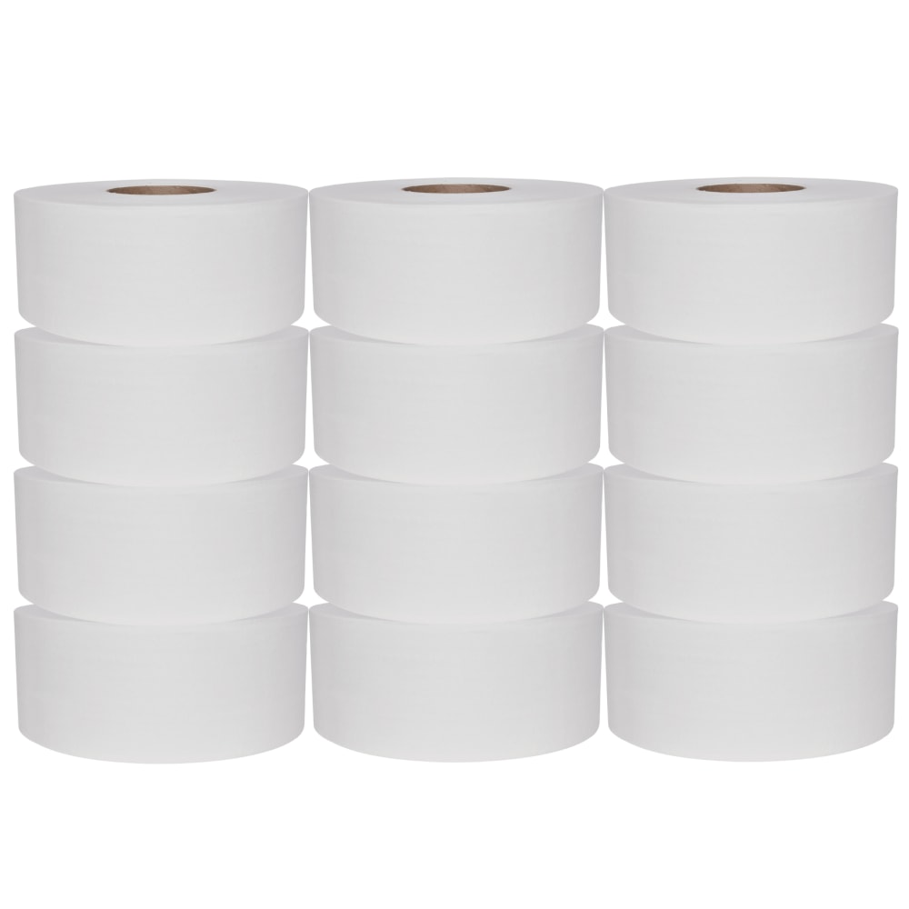 Scott Jumbo Unperforated 2-Ply Toilet Paper, 1000ft Per Roll, Pack Of 12 Rolls