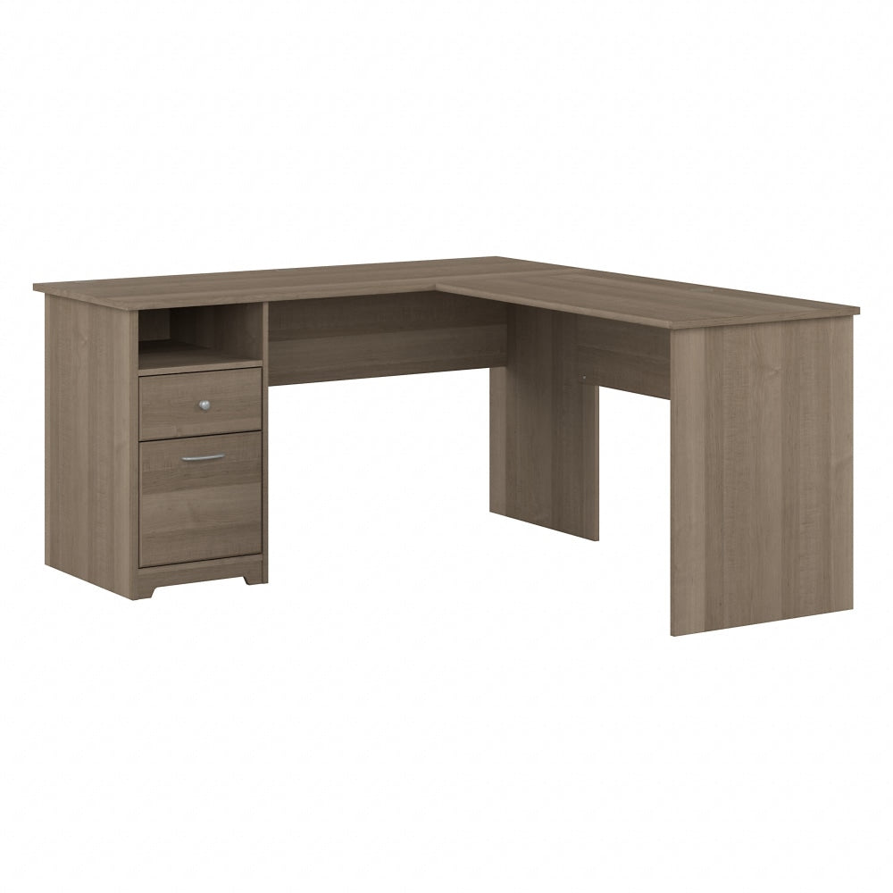 Bush Business Furniture Cabot 60inW L-Shaped Corner Desk With Drawers, Ash Gray, Standard Delivery