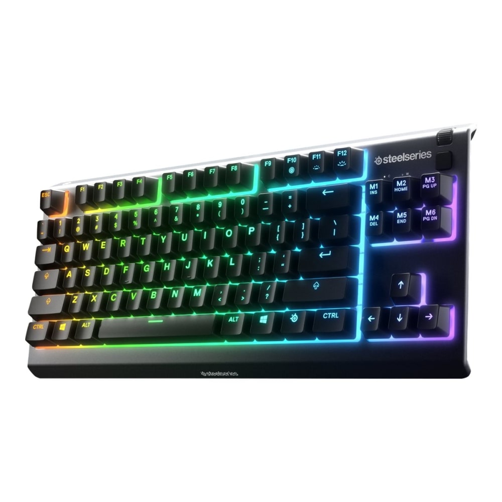 SteelSeries Apex 3 TKL - Keyboard - backlit - USB - QWERTY - US - key switch: Whisper Quiet Gaming Switch