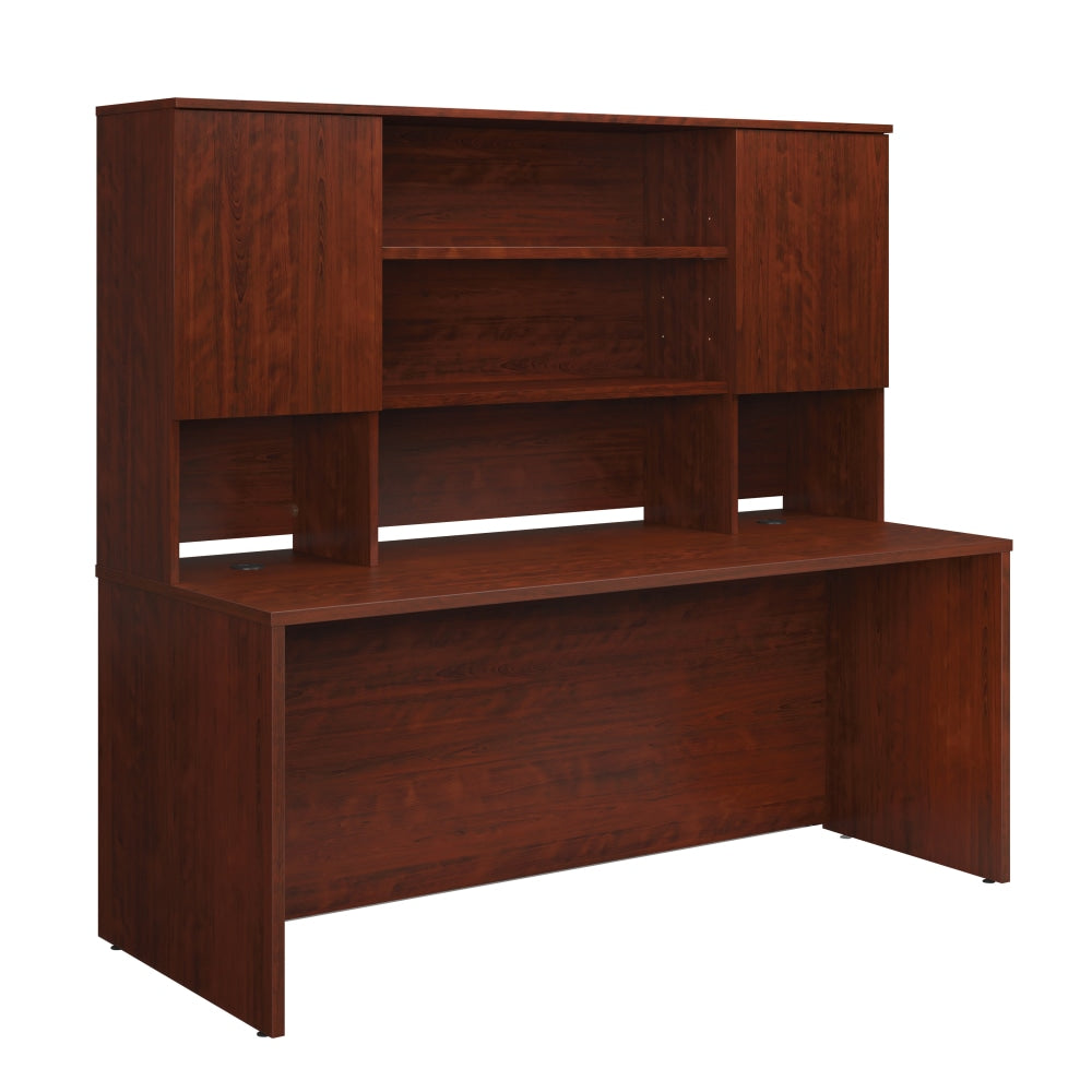 Sauder Affirm Collection Executive Desk With Hutch, 72inW x 30inD, Classic Cherry