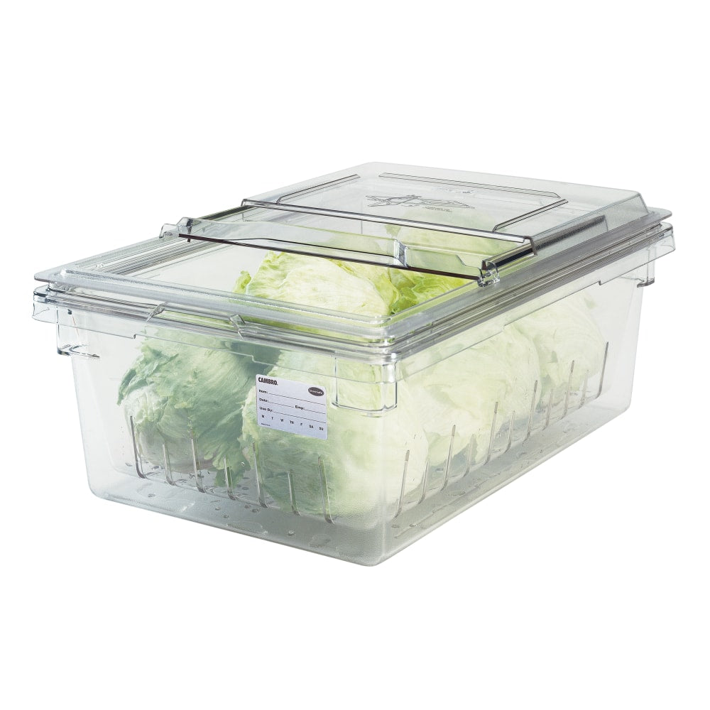 Cambro Camwear Food Box Colander Pans, 8-13/16inH x 18inW x 25-7/8inD, Clear, Set Of 4 Pans