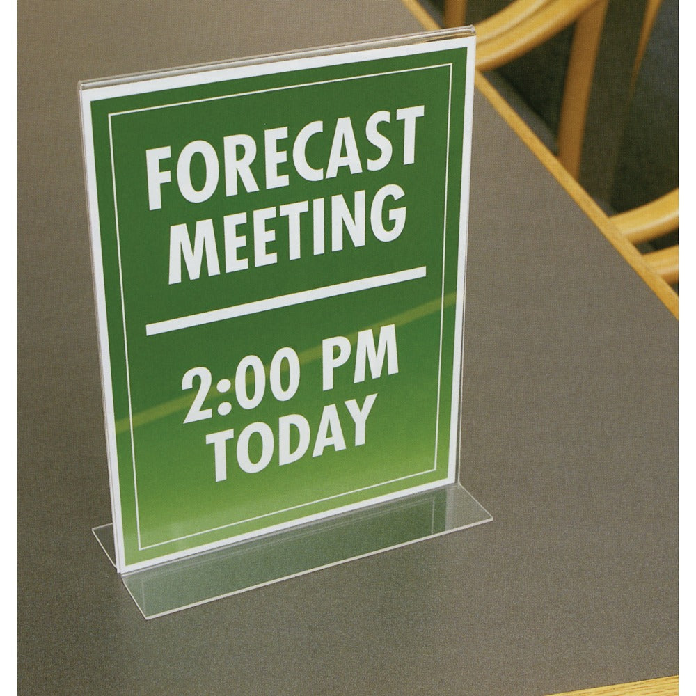 NuDell Acrylic Standing Sign Holder, 8 1/2in x 11in, Clear