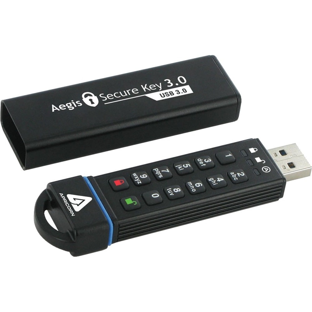 Apricorn Aegis Secure Key 3.0 - USB 3.0 Flash Drive - 30 GB - USB 3.0 - 195 MB/s Read Speed - 162 MB/s Write Speed - 256-bit AES - 3 Year Warranty - TAA Compliant