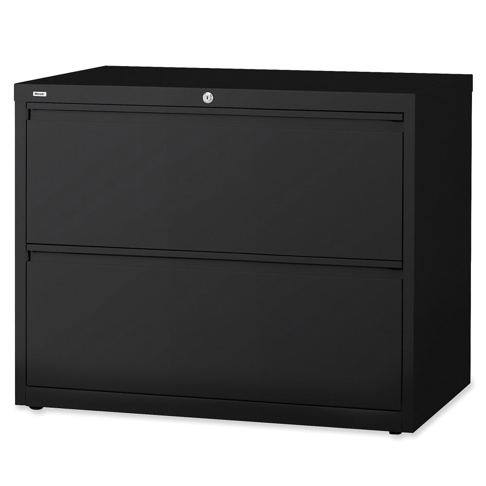 Lorell Fortress 36inW x 18-5/8inD Lateral 2-Drawer File Cabinet, Black