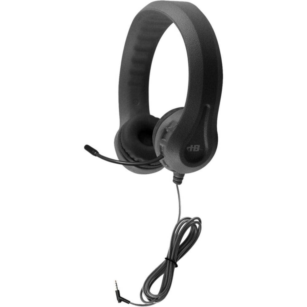 Hamilton Buhl Kids Flex-Phones TRRS Headset With Gooseneck Microphone - BLACK - Stereo - Mini-phone (3.5mm) - Wired - 32 Ohm - 20 Hz - 20 kHz - Over-the-head - Binaural - Ear-cup - 4 ft Cable - Omni-directional, Noise Cancelling Microphone