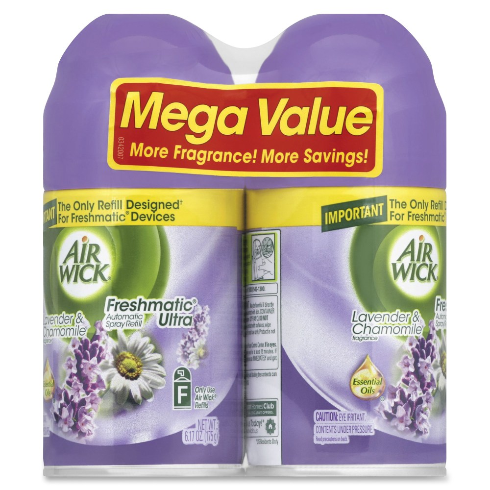 Air Wick Freshmatic Ultra Refill, 6.17 Oz, Lavender & Chamomile Scent, Pack Of 2