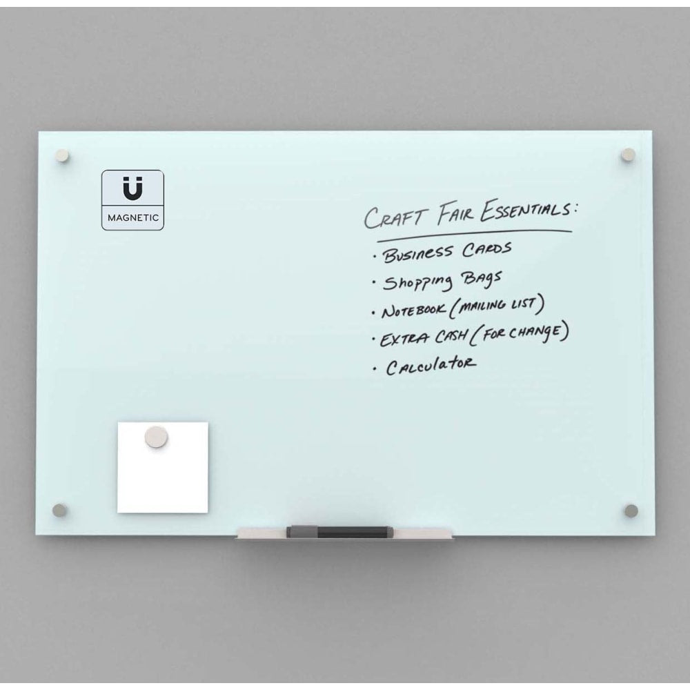 U Brands Frameless Magnetic Dry-Erase Board, 72in x 36in Frosted White (Actual Size 70in x 35in)