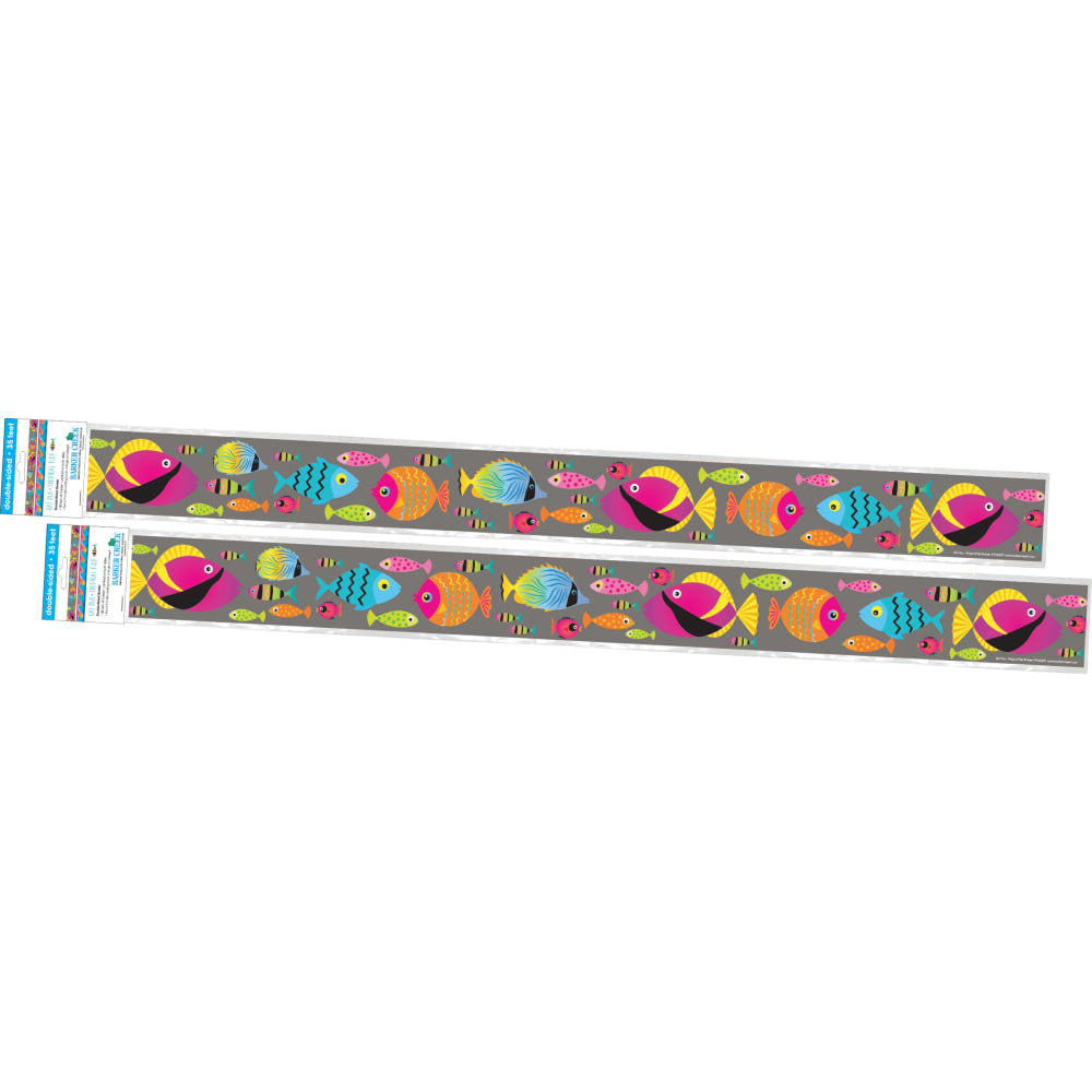 Barker Creek Double-Sided Straight-Edge Border Strips, Kai Ola Tropical Fish, 3in x 35in, Set Of 24 Strips