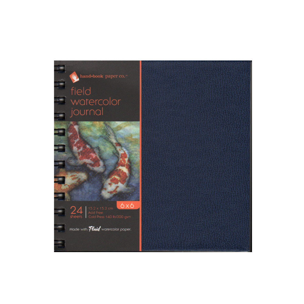 Hand Book Journal Co. Field Watercolor Journals, 6in x 6in, 24 Sheets, Deep Blue, Pack Of 2