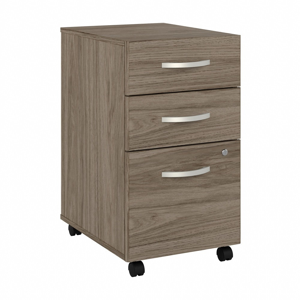 Bush Business Furniture Hybrid 28inD Vertical 3-Drawer Mobile File Cabinet, Modern Hickory, Delivery