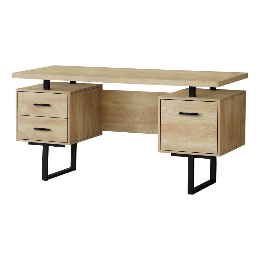 Monarch Specialties Violet 60inW Computer Desk, Natural