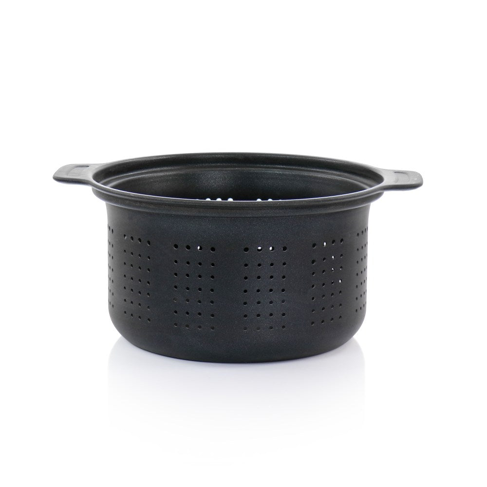 Oster Clairborne 3-Piece Aluminum Non-Stick Pasta Pot, Charcoal Gray