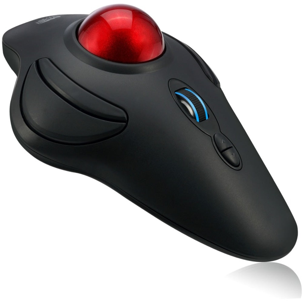 Adesso iMouse T40 - Wireless Programmable Ergonomic Trackball Mouse - Optical - Wireless - Radio Frequency - 2.40 GHz - Black - USB - 4800 dpi - Trackball, Scroll Wheel - 7 Button(s) - Symmetrical